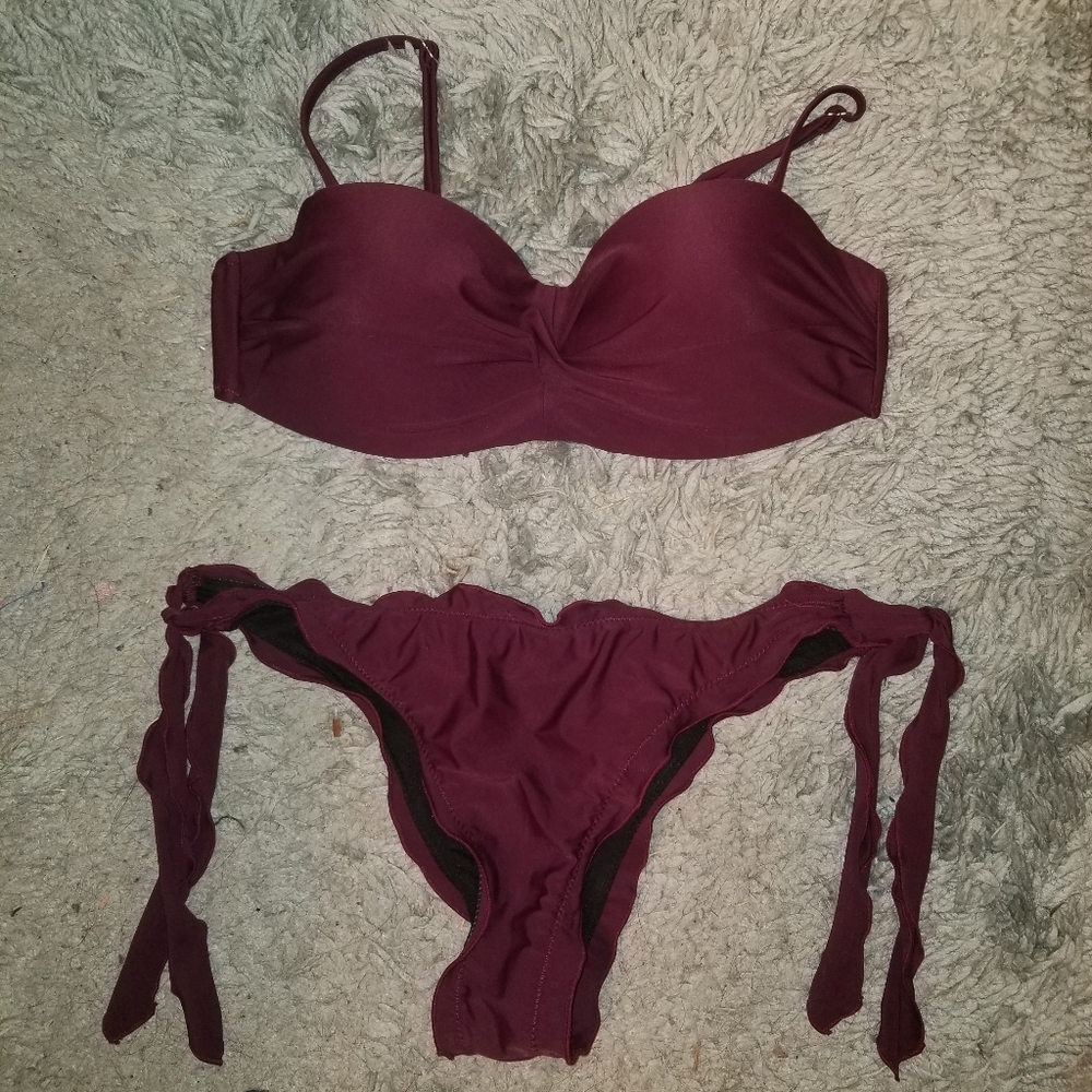 Plum colored bikini set